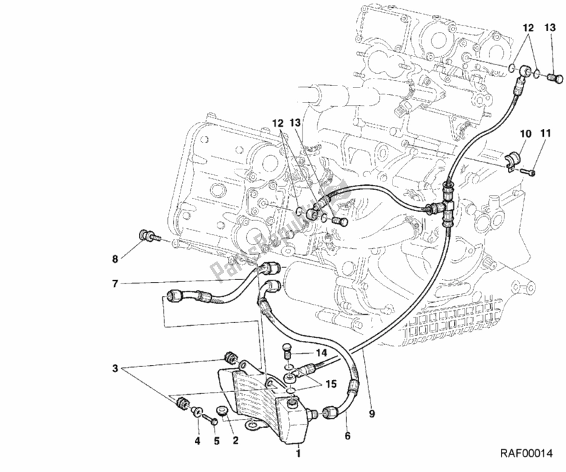 Todas as partes de Radiador De óleo do Ducati Sport ST4 S 996 2001